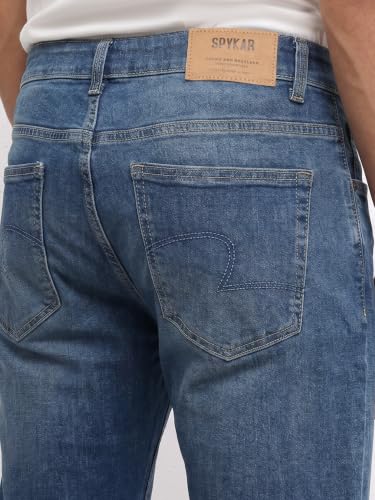 Image of Spykar Men's Chico Relaxed Fit Jeans | Mid Rise | Casual Denim | Stretch Fit | Jeans for Man