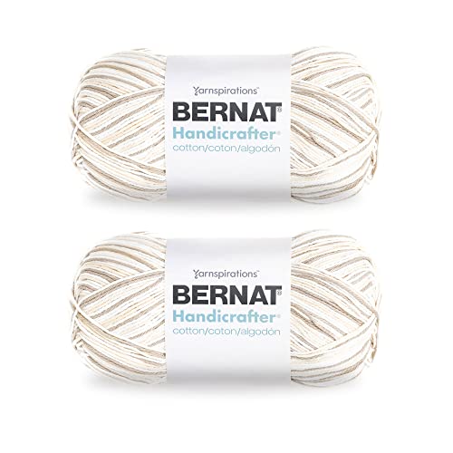Bernat Handicrafter Cotton Big Ball Queen Ann's Lace Yarn - 2 Pack Of 340G/12Oz - Cotton - 4 Medium (Worsted) - 608 Yards - Knitting/Crochet #TOP8