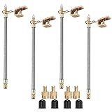Z&D Valve 4Pcs 12''/300mm Flexible Valve Stem Extenders Stainless Steel Tyre Tire Valve Stem Extension Adaptors Car Truck Trailer RV Trailer Vehicle (4Pcs 12''/300mm)