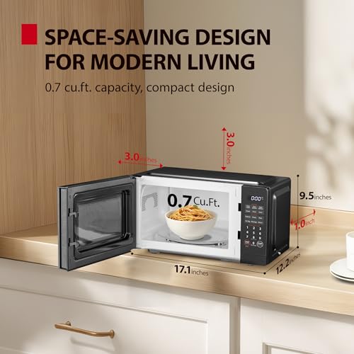 TOSHIBA Small Microwave Oven with 11 Power Levels, Sound On/Off & Eco Mode, Cu Ft, 700W, Black, MM-EM07PA(BK), ChefDefrost-0.7 Cu.Ft TOSHIBA Small Microwave Oven with 11 Power Levels, Sound On/Off & Eco Mode, Cu Ft, 700W, Black, MM-EM07PA(BK), ChefDefrost-0.7 Cu.Ft
