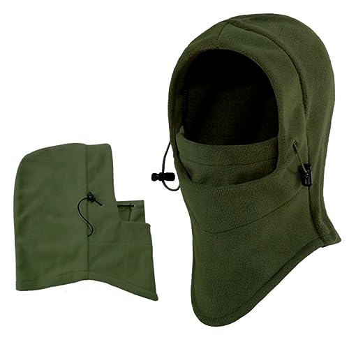 Balaclava térmica versátil 6 en 1 para hombre, gorro exterior cálido, máscara para esquí, protección para cuello y cara, ideal para ciclismo, esquí y caza, color verde militar miniatura 2