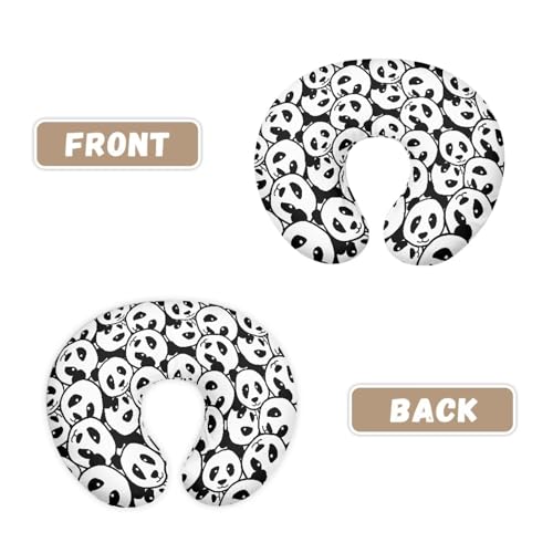 Image of Black White Panda Baby Nursing Pillow Cover Removable Breathable Breastfeeding Pillow Slipcover, Stretchy Nursing Pillow Case Fits Snug On Infant