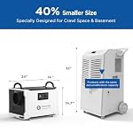 155 Pint Commercial Dehumidifier with Drain Hose for Crawl Spaces - Image 2