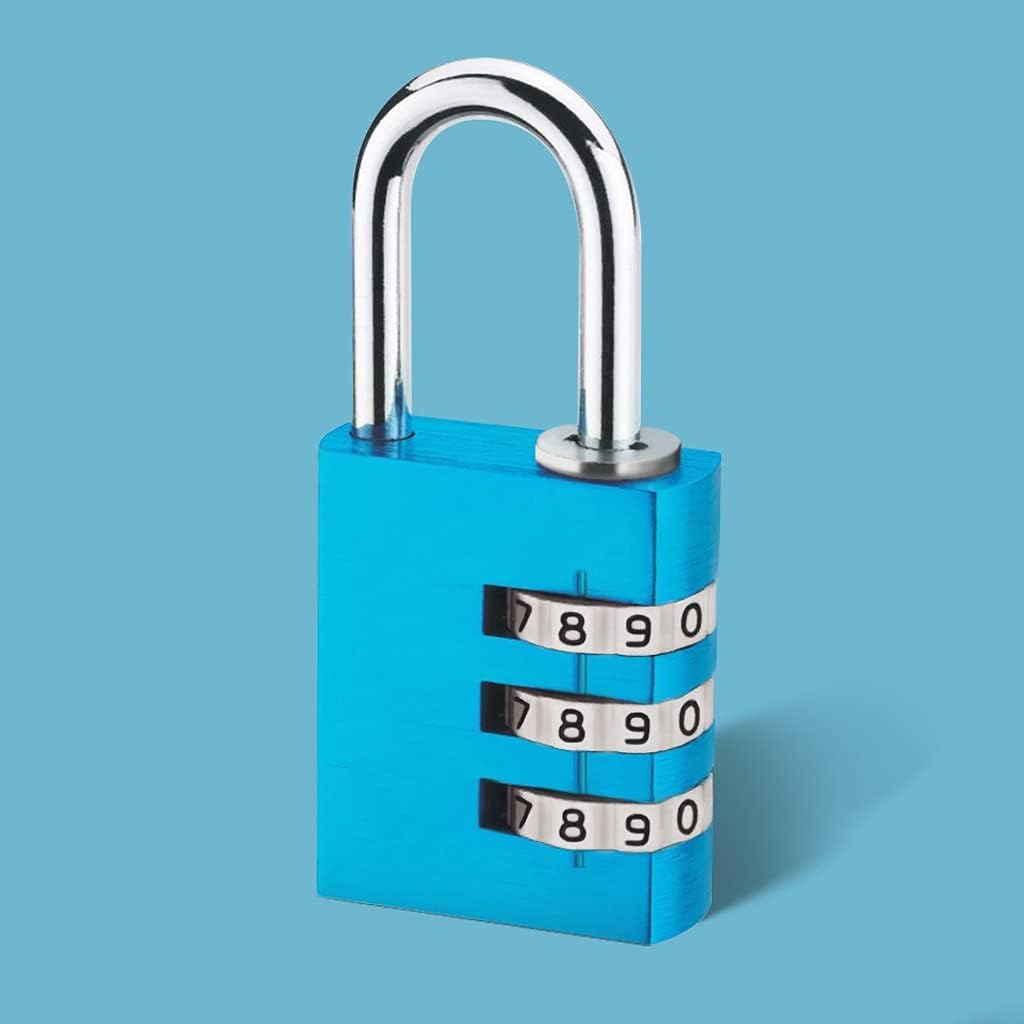 Password Padlock Digital Combination Password Lock Travel Luggage Code Padlock Suitcase Locks (Color : Blue) (Blue)