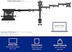 VIVO Double moniteur + Support pour ordinateur portable 13 à 27 Écrans de pouce et 10 à 15.6 Ordinateurs portables de pouce, visionnage triple écran, bras articulés, noir, STAND-V013L