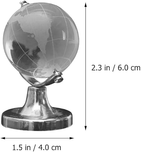 Miniatura 2 de NOLITOY Globo de cristal, mapa del mundo, globo de cristal, globo de cristal para escritorio, decoración de globo educativo, modelo de globo de