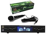 Mr. Dj DEQ500 Dual Band Stereo Graphic Equalizer with 10 Band EQ Blue Leds and Dual Vu Meters Level Monitor with Mr. Dj MIC200