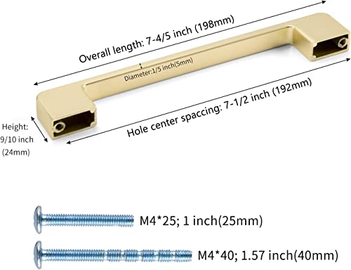 Haliwu 10 Pack Brushed Gold Cabinet Pulls, Gold Cabinet Handles, Brass Cabinet Pulls 7-1/2 Inch Gold Dresser Pulls Drawer Pulls Cabinet Handle, Solid Zinc Alloy Kitchen Hardware?,New #TOP1