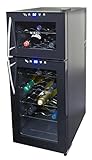 NewAir Wine Cooler Refrigerator, Dual Zone Mini Wine Fridge with Temperature and Climate Control, Digital Display and LED Interior Lighting, 21 Bottle Capacity, Black