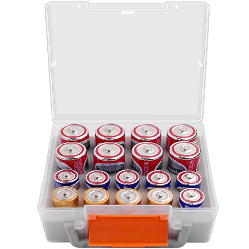 Battery Organizer Storage Box, Garage Case Caddy Holder For 8 D, 10 C Cell Batteries (Bag Not Include Batteries Pack) #TOP4