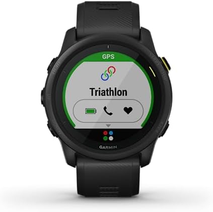 Garmin Forerunner 745 Lightweight GPS Running and Triathlon Smartwatch, Multisport Profile, Advanced Training Features, Music Storage, Safety and Tracking Features, Up to 7 days Battery Life, Black