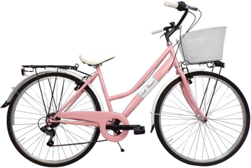 Cicli Tessari Bicicletta da Donna 6 Velocità Rosa