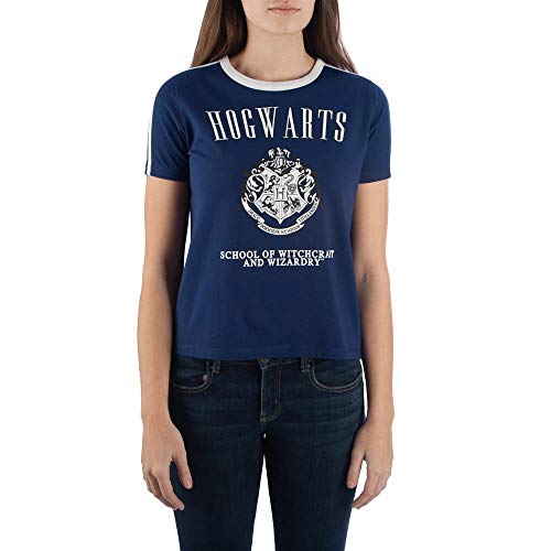 Juniors' Harry Potter Hogwarts Striped Short-Sleeve Ringer T-Shirt-Medium