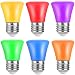 AWE-LIGHT 2W LED Colored Light Bulb E26 Medium Base Multi-colored Light Bulb for Wedding Halloween Christmas Party Bar Mood Ambiance Decor