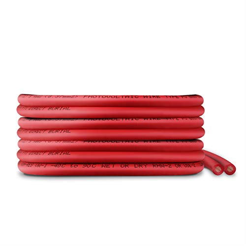 Câble solaire 8 AWG TEMCo rouge de 30,5 m fabriqué aux USA pour installation photovoltaïque fiable