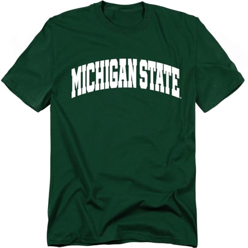 LOGOVISION Michigan State University School Name Arch Unisex Adult T Shirt Hunter Green Large