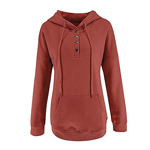 Womens Oversized Sweatshirt Casual Button Down Long Sleeve Fashion Teen Girls Drawstring Fleece Pullover With Pockets2