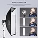 NEEWER 12x47 Schnelle entfaltbare Softbox mit rechteckigem Streifen und Bowens Halterung mit Diffusoren/Wabengitter/Tasche kompatibel mit Godox Aputure 120d Videoleuchten Q4 Studioblitzgeräten NS17S
