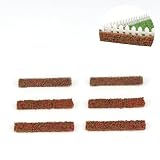 Cutemini Miniature Long Shrub Strips 6PCS Simulation Flower Bed, DIY Model Sand Table Flower Cluster Building Model Street Model Train Landscaping Garden Railroad Scenery Scenery (Pink)