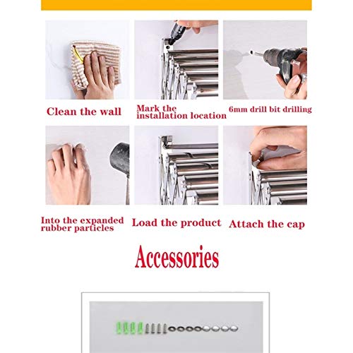 Étendoir à linge extensible mural en inox de 70cm pour optimiser l'espace - 8