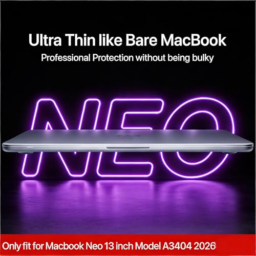 Image of Saco MacBook Neo Case 13 inch 2026 (A18 Pro, Model A3404), 1:1 Precision Fit | Official Matte Clear | Matte Hard Shell Cover, Scratch & Fingerprint Resistant for New MacBook Neo 13 inch Case