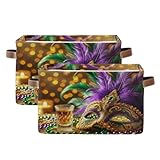 Emelivor Carnival Beads Glass Storage Basket Bins Foldable Laundry Hamper Storage Bins Box Organizer for Living Room Clothes Closet Shelf Livingroom,2 pcs