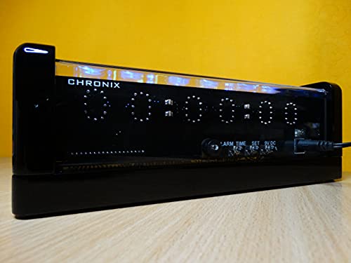 Chronix Nixie Clock With 6 Iv22 Vfd Tubes, Remote Control, Black Glossy Case, Rgb Led, Alarm #TOP7