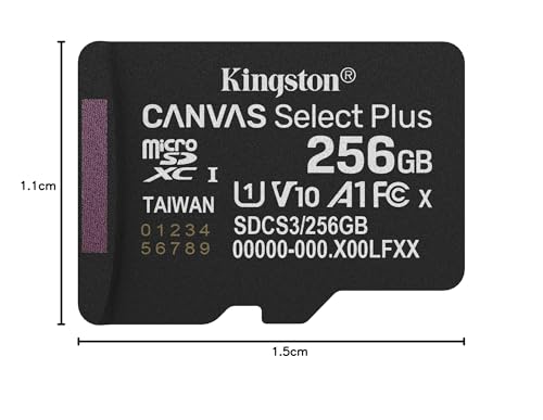 Image of Kingston Canvas Select Plus Micro SD Memory Card 256GB micSDXC Gen3 150R A1 SD Adapter Not Included - SDCS3 /256GBSP