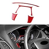 FXETRNL Real Carbon Fiber Speedometer Decor Covers for Ford Focus RS/ST/SE/ECO Boost (2012 2013 2014 2015 2016 2017 2018), Interior Cover Car Accessories, Red