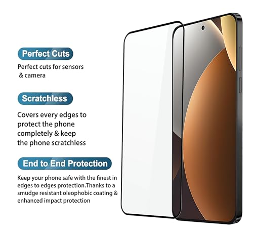 Image of FabeKee Tempered Glass Screen Protector Compatible For Black Cellphone With Edge To Edge Coverage And Easy Installation Kit (Transparent /, Redmi Note 15 Pro)