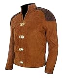 Men's Warriors Viper Pilot Battlestar Galactica Brown Real Suede Leather Jacket (Brown, XS- Fit for 37-38 inches Actual Chest Size)