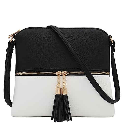 Image of DELUXITY Lightweight Medium Crossbody Bag with Tassel