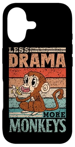Less Drama More MonkeysiXEh}EAEL[ o[ L[Y  Ȃ X}zP[X iPhone 17 p