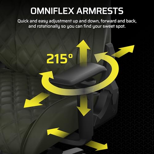 CORSAIR TC500 LUXE Sedia Gaming – Tessuto Traspirante di Alta Qualità – Ampia Seduta – Braccioli Regolabili in Cinque Direzioni – Supporto Lombare Regolabile – Inclinazione di 90-160 Gradi – Sherwood - Sedia gaming - Immagine 5