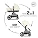 Cybex EOS 2-in-1 Stroller - Bassinet Stroller Converts to Toddler Stroller with One-Hand Recline - Bassinet and Toddler Seat Included, Reversible & Travel System Ready, Seashell Beige