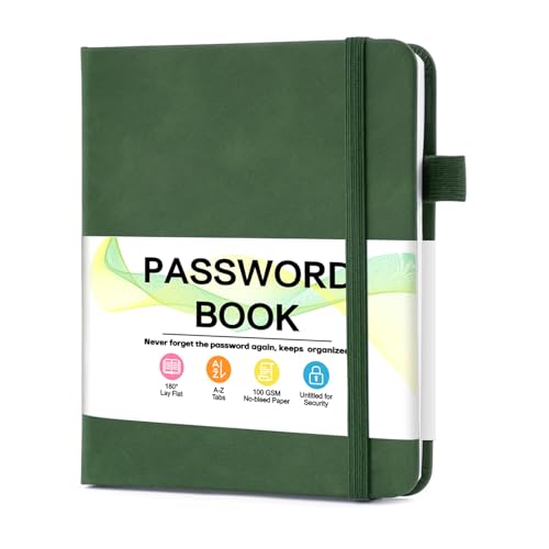 MOSA BEAR Password Keeper Book with Alphabetical Tabs，4.3'x5.7' Small Password Books for Seniors...