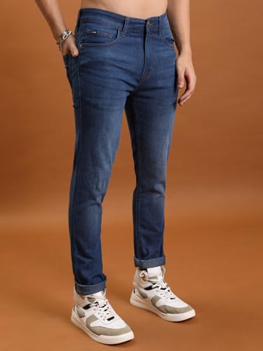 Image of Highlander Men's Straight Fit Jeans | Mid Rise | Stretchable | Sleek & Contemporary | Designed for Comfort & Ease of Movement| Jeans for Man