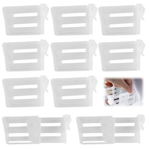 SopwMap 10 pièces Panneau de Séparation pour Réfrigérateur, Rérrigérateur Réglable Séparateurs, Organisateur de Réfrigérateur Tiroir Extensible, Pour Transparent Boîte de Frigo Bacs de Rangement