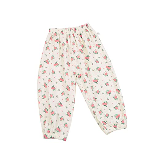 Kids Boys Girls Soft Harem Pants Toddler Printing Loose Trousers Elastic Waist Casual Joggers Slacks (Red, 4-5 Years)