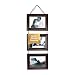 Kiera Grace Horizontal Lucy Collage Picture Frames on Hanging Ribbon (Set of 3), 5 x 7 Inch, Dark Brown with Gold Beading