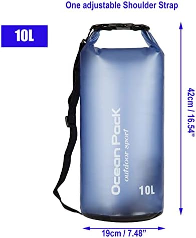 Baikeen Clear Waterproof Dry Bag,Roll Top 10L/20L Floating Waterproof Dry Bags Backpack for Kayaking Swimming Boating Camping