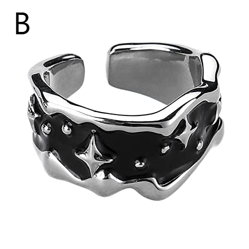 beertoy Pulseiras simples irregulares abertas punk ajustáveis com estrelas modernas, joias de declar