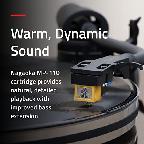 Image of Fluance RT85N Reference High Fidelity Vinyl Turntable Record Player with Nagaoka MP-110 Cartridge, Acrylic Platter, Speed Control Motor High Mass MDF Wood Plinth Vibration Isolation Feet - Piano White