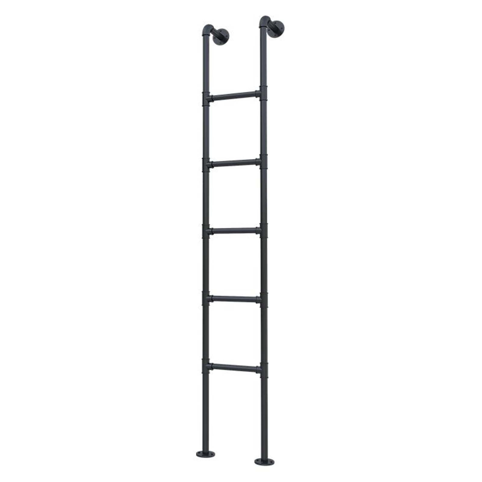 Drabinka łóżkowa, drabinka do mieszkań na poddaszu i tarasie (czarna, 130 cm/51 cali)