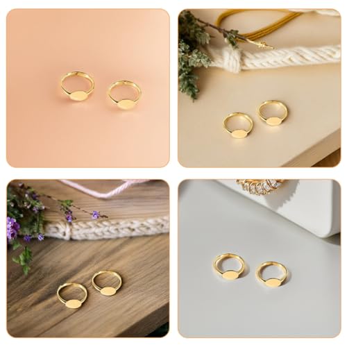 Bases para anillos ajustables de metal, componentes planos redondos para fabricación de joyas 5