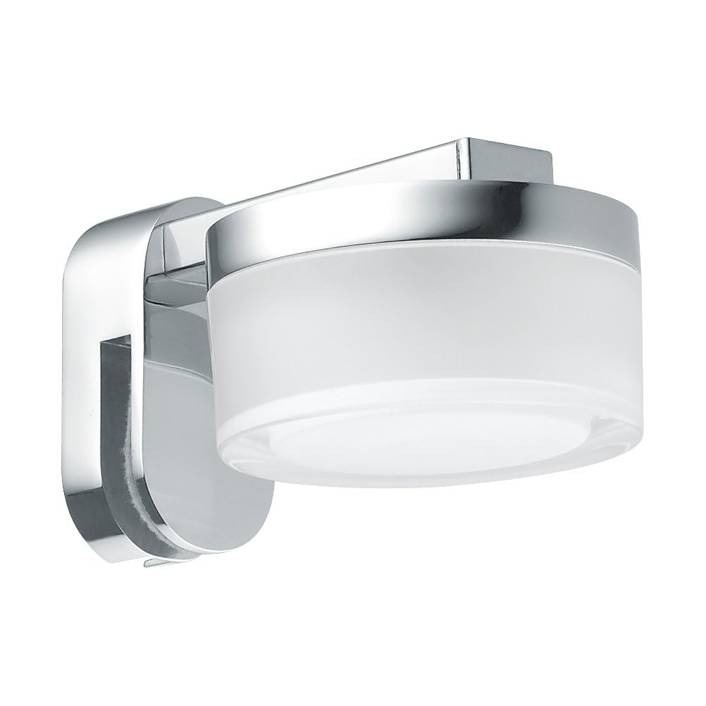 EGLO LED Spiegelleuchte Romendo, Badlampe zum Stecken auf den Spiegel, Spiegellampe aus Stahl und Kunststoff, Badezimmer Lampe in Chrom, Klar, Satiniert, Feuchtraumleuchte, IP 44