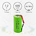 (8-Pack) 2/3AA 1.2V 600mAh Ni-MH Battery with Tabs Replacement for RC Devices, Electric Tools, Toys, Meters, Two-Way Radios, Hybrid Cars, Razors