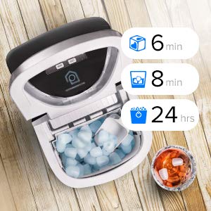 Prime Home Portable Ice Machine for Countertop - Ice Cubes Ready in 6 Mins - Great for Mixed Drinks & Parties - Electric Ice Making Machine with Ice Scoop and Basket - Black - Thumbnail 6