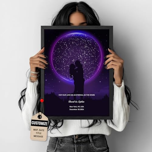 Custom Star Map Print, Personalised Night Sky Printable Wall Art,...