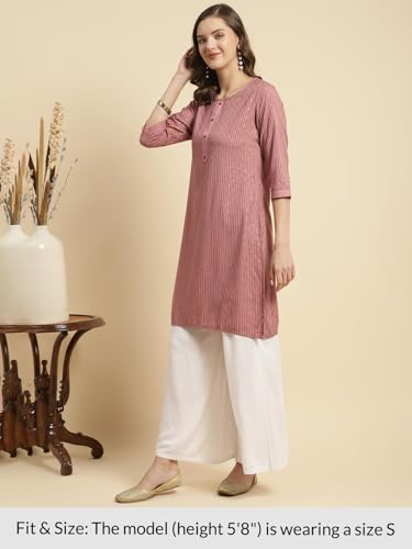 Image of rangita Women Rayon Straight Fit Knee Length Printed Straight Kurti | Kurta